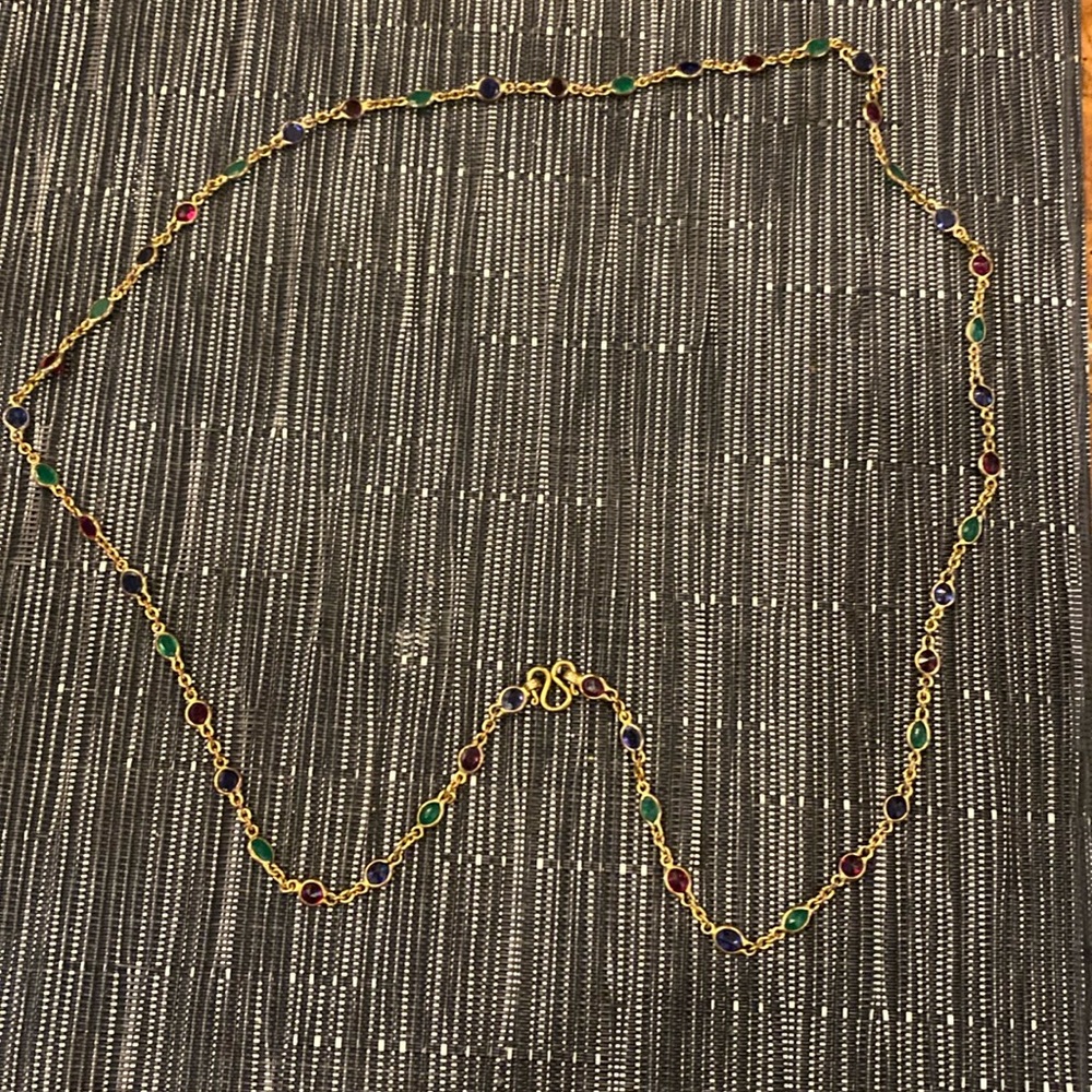 Lovely Necklace with coloured rhinestones